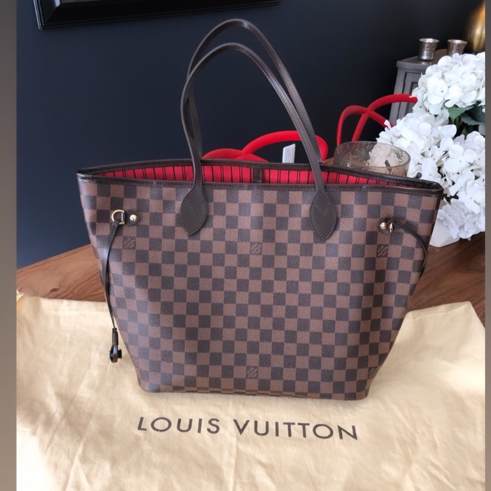 Louis Vuitton Neverfull Brown Checkered Shoulder Bag MM